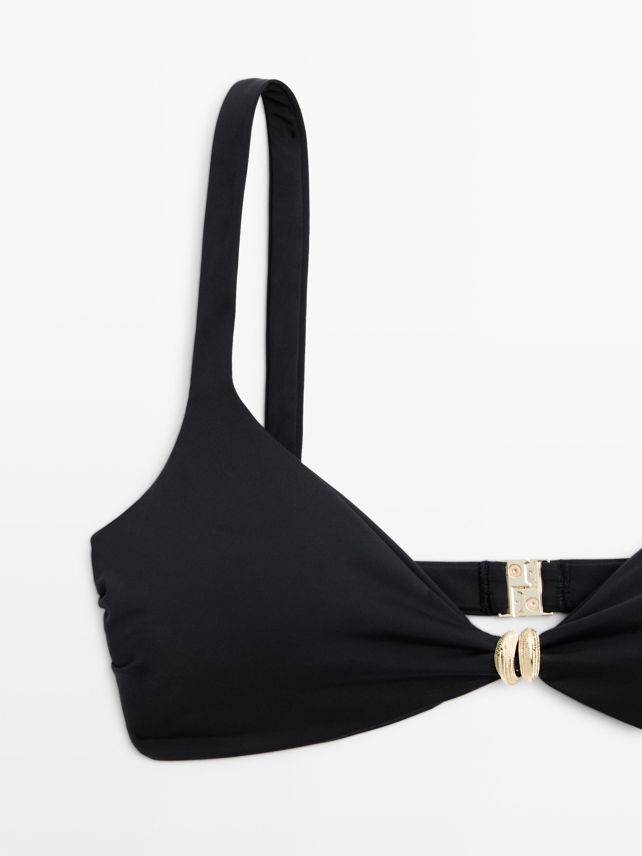 Bikini top with rhinestone detail