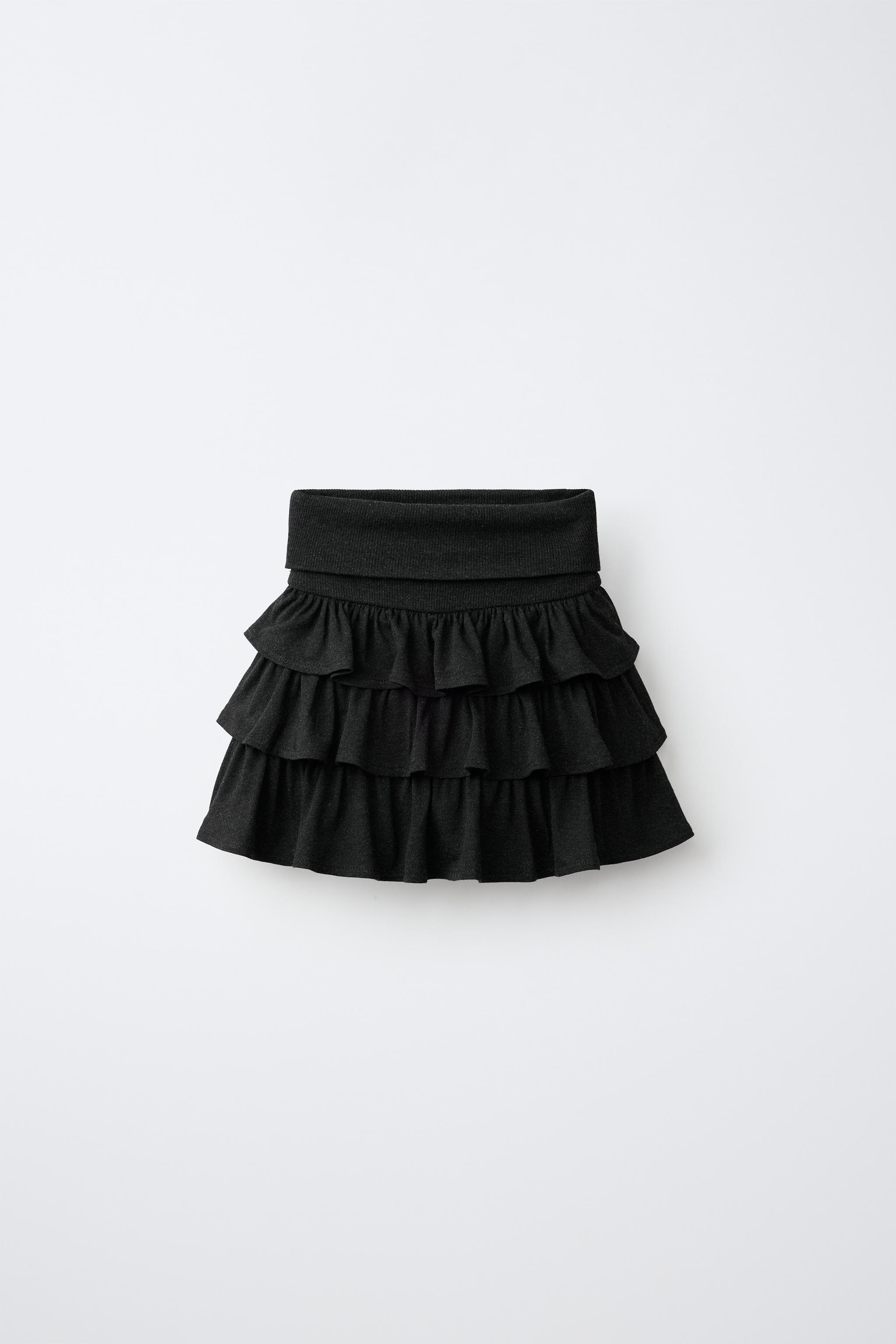 RUFFLE SKIRT WITH FOLDED WAIST - Anthracite grey | ZARA United States