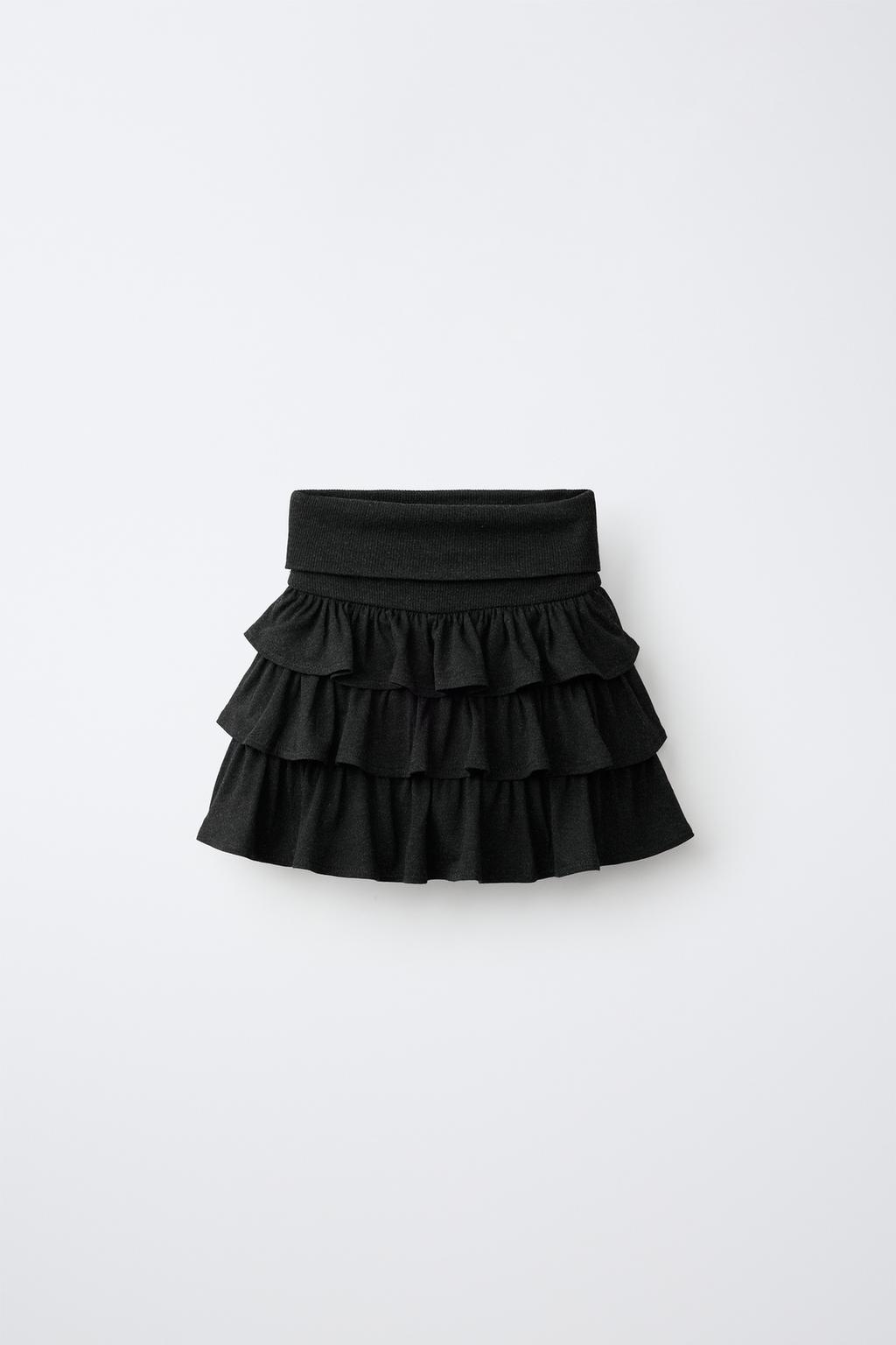RUFFLE SKIRT WITH TURNED-UP WAIST