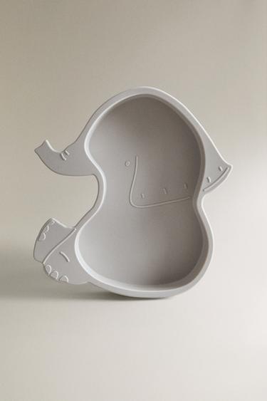 PRATO INFANTIL DE SILICONE COM ELEFANTE - Acinzentado da Zara