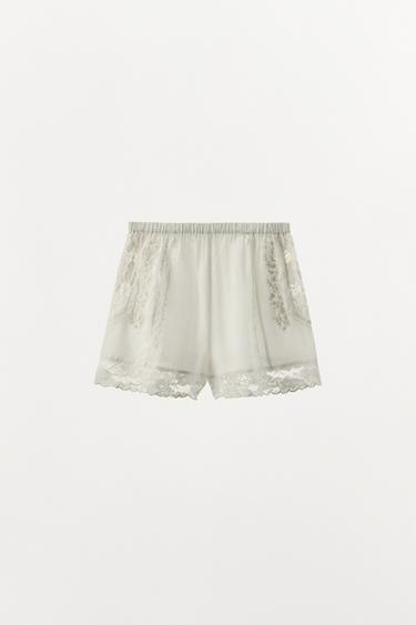 SHORT DENTELLE BRODERIES LIMITED EDITION - Blanc cassé de Zara - Image 2