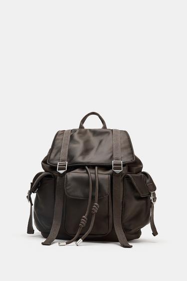 BACKPACK WITH POCKETS - Chocolate Brown by Zara