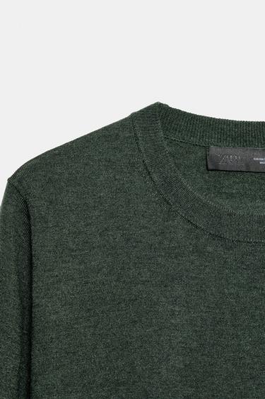 PULL EN LAINE À MANCHES COURTES - Vert bouteille de Zara - Image 6