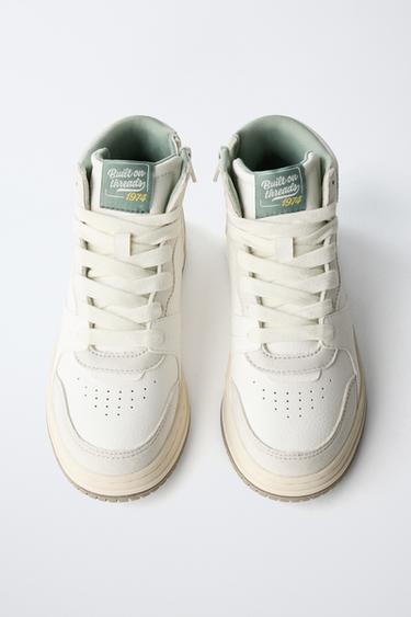 BASIC HIGH-TOP SNEAKERS - White by Zara - Image 4
