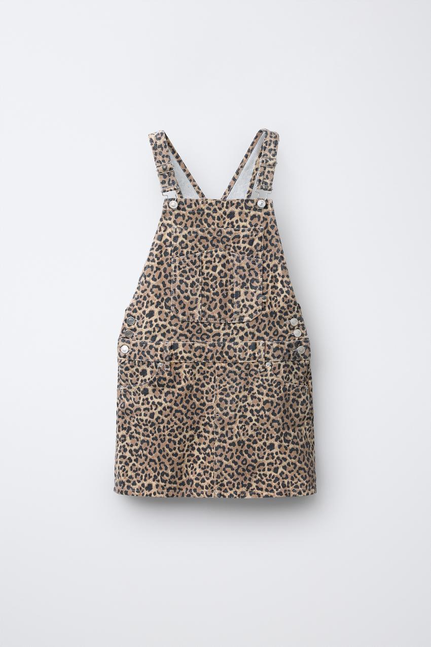 ANIMAL PRINT OVERALL DRESS - Brown marl | ZARA United States