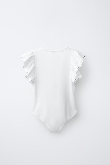 BODY À VOLANT ET CLOUS EN MODAL - Blanc de Zara - Image 1