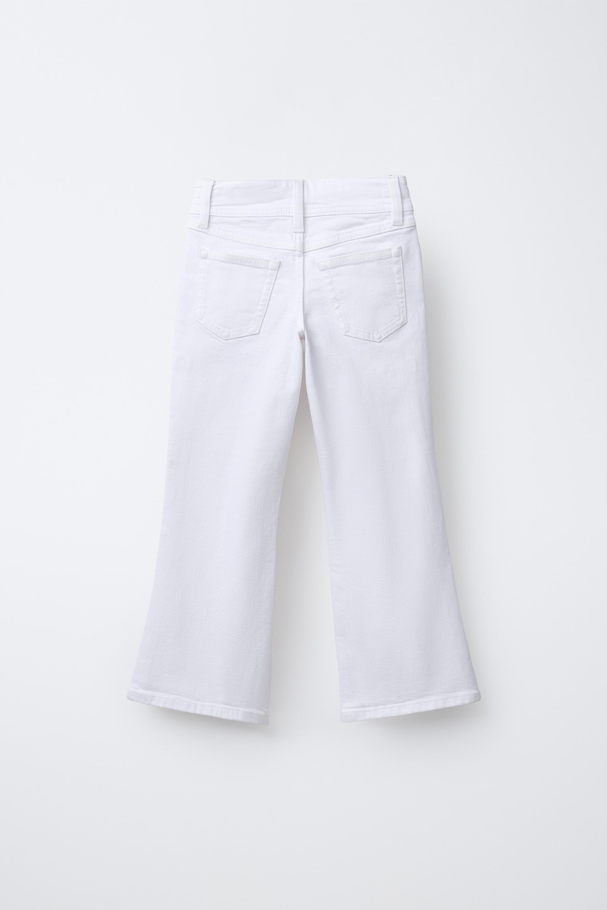 DOUBLE BUTTON FLARE JEANS - White | ZARA United States