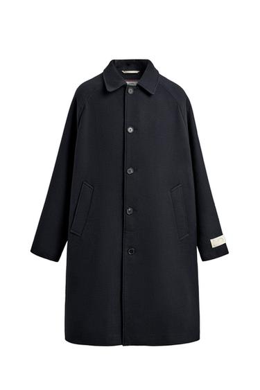 SAMUEL DE SABOIA X ZARA TEXTURED WOOL BLEND COAT - Navy blue by Zara