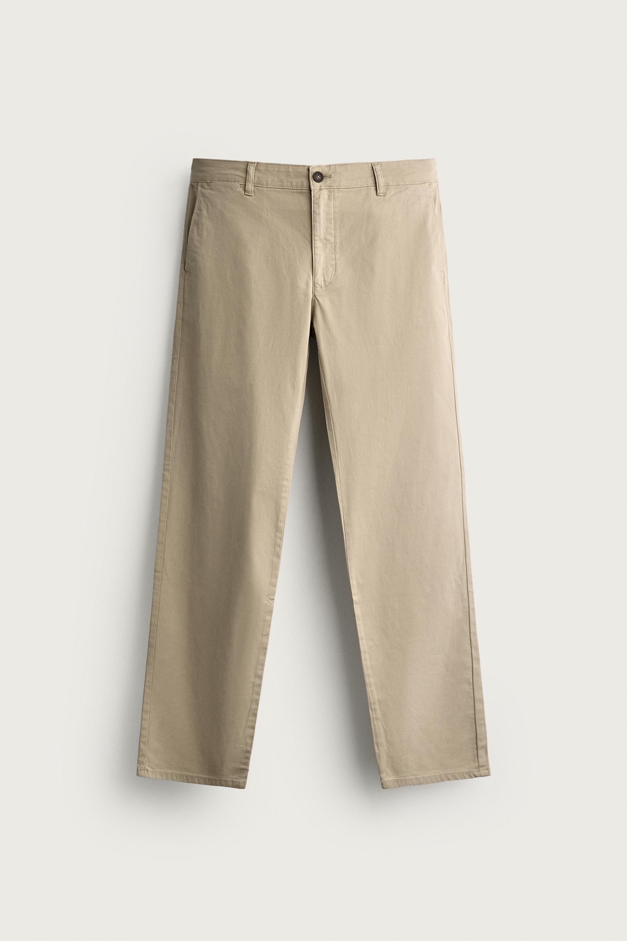 SLIM FIT CHINO PANTS — Beige