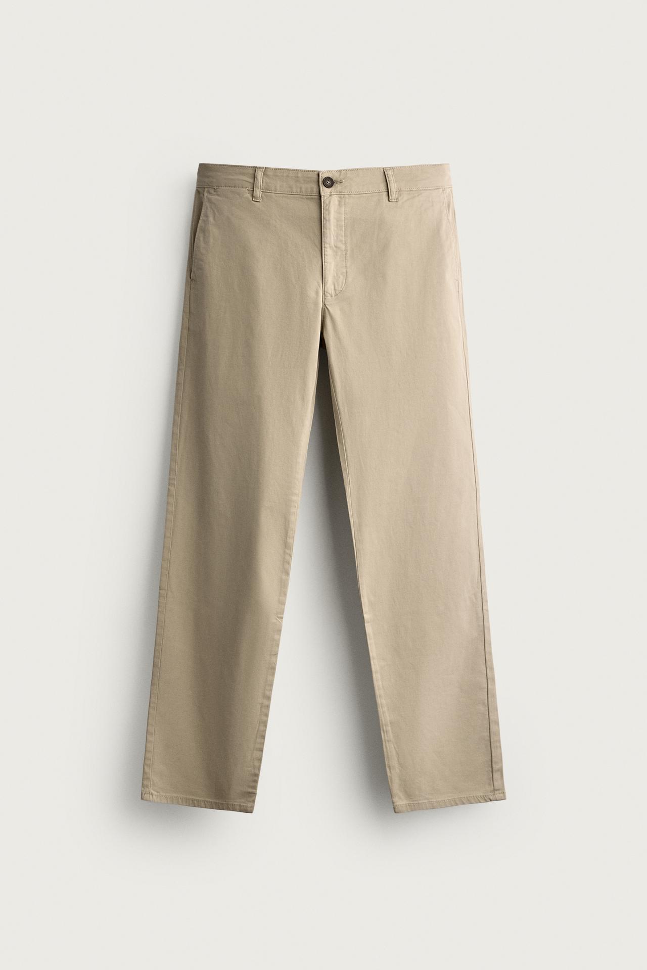 SLIM FIT CHINO PANTS — Beige