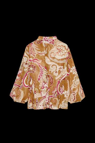 PRINTED SEMI-SHEER SHIRT - Multicoloured by Zara