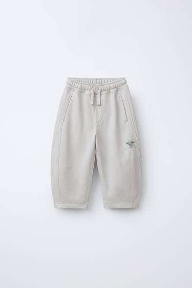 PLUSH BARREL TROUSERS WITH LABEL - Ice by Zara