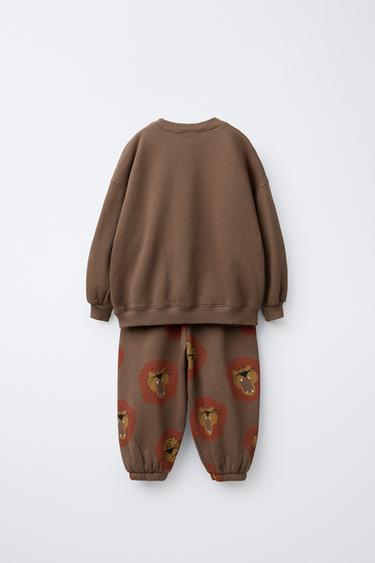 ENSEMBLE JOGGING SWEAT-SHIRT ET PANTALON JOGGER LIONS - Marron foncé de Zara - Image 1