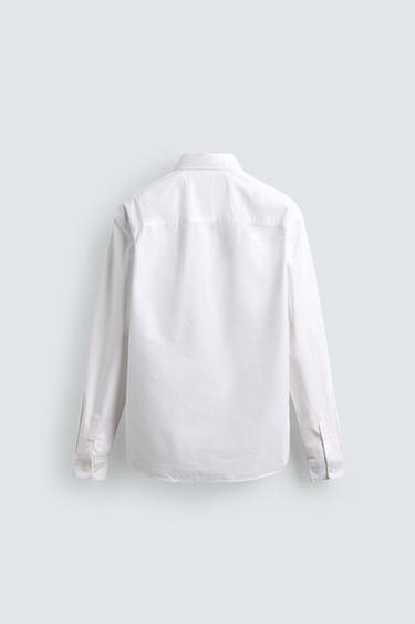 CHEMISE COTON - LYOCELL À POCHES - Blanc de Zara - Image 7