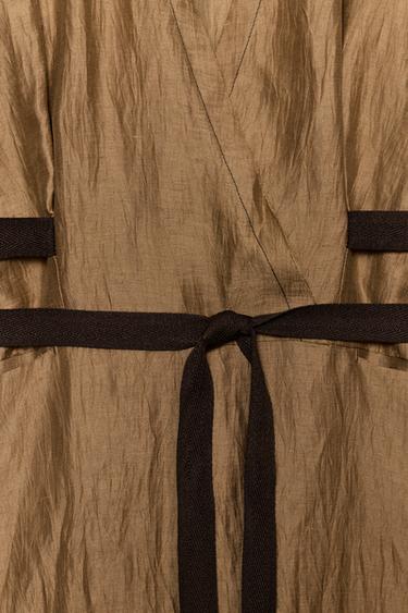 ROBE TUNIQUE MÉTISSE LIN ZW COLLECTION - Camel moyen de Zara - Image 6