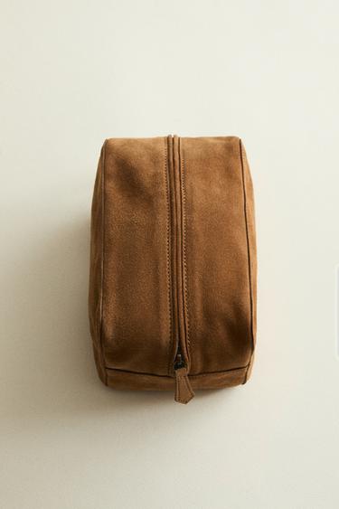 TROUSSE DE TOILETTE CROÛTE DE CUIR - Marron de Zara - Image 0
