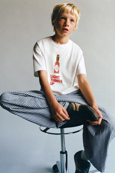 STRIPED BALLOON DENIM TROUSERS - Blue by Zara