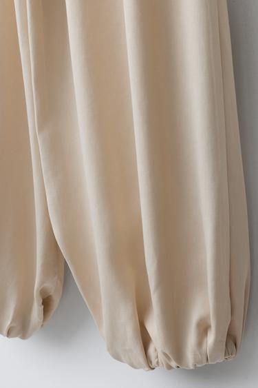 PANTALON BOMBACHO À PLIS - Beige clair de Zara - Image 3