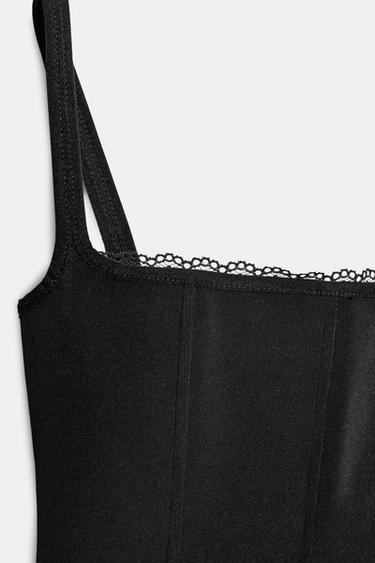 TOP CORSÉ STRETCH - Noir de Zara - Image 4