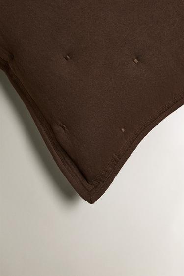 MICROFIBRE CUSHION COVER FOR QUILTS - Dark brown by Zara - Image 1