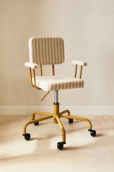 KIDS' METAL DESK CHAIR WITH WHEELS - Mustard by Zara
