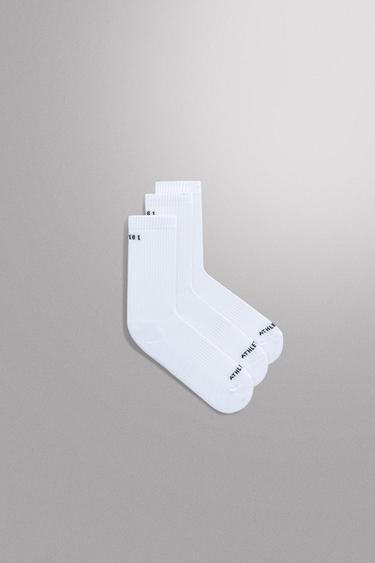 جوارب تدريب بيزك - حزمة من 3 - أبيض الخاص بـ Zara
