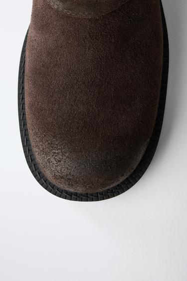 BOTTES EN CUIR À BOUCLES - Marron de Zara - Image 5