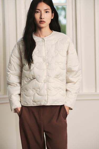 QUILTED JACKET WITH BOWS - Ecru by Zara