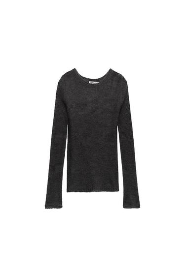 WOOL BLEND OPEN-KNIT SWEATER