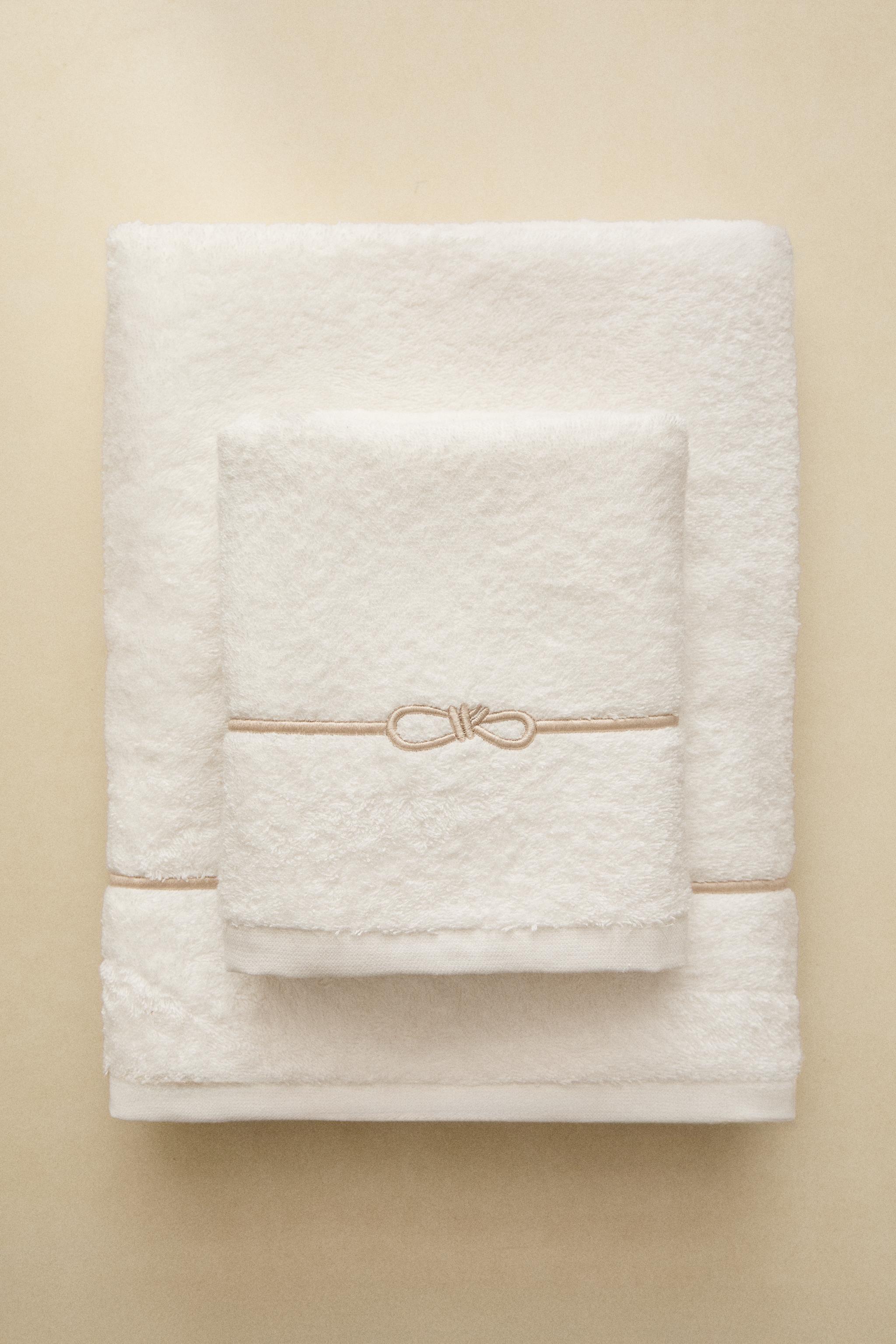 SERVIETTE DE BAIN BRODERIE NŒUD