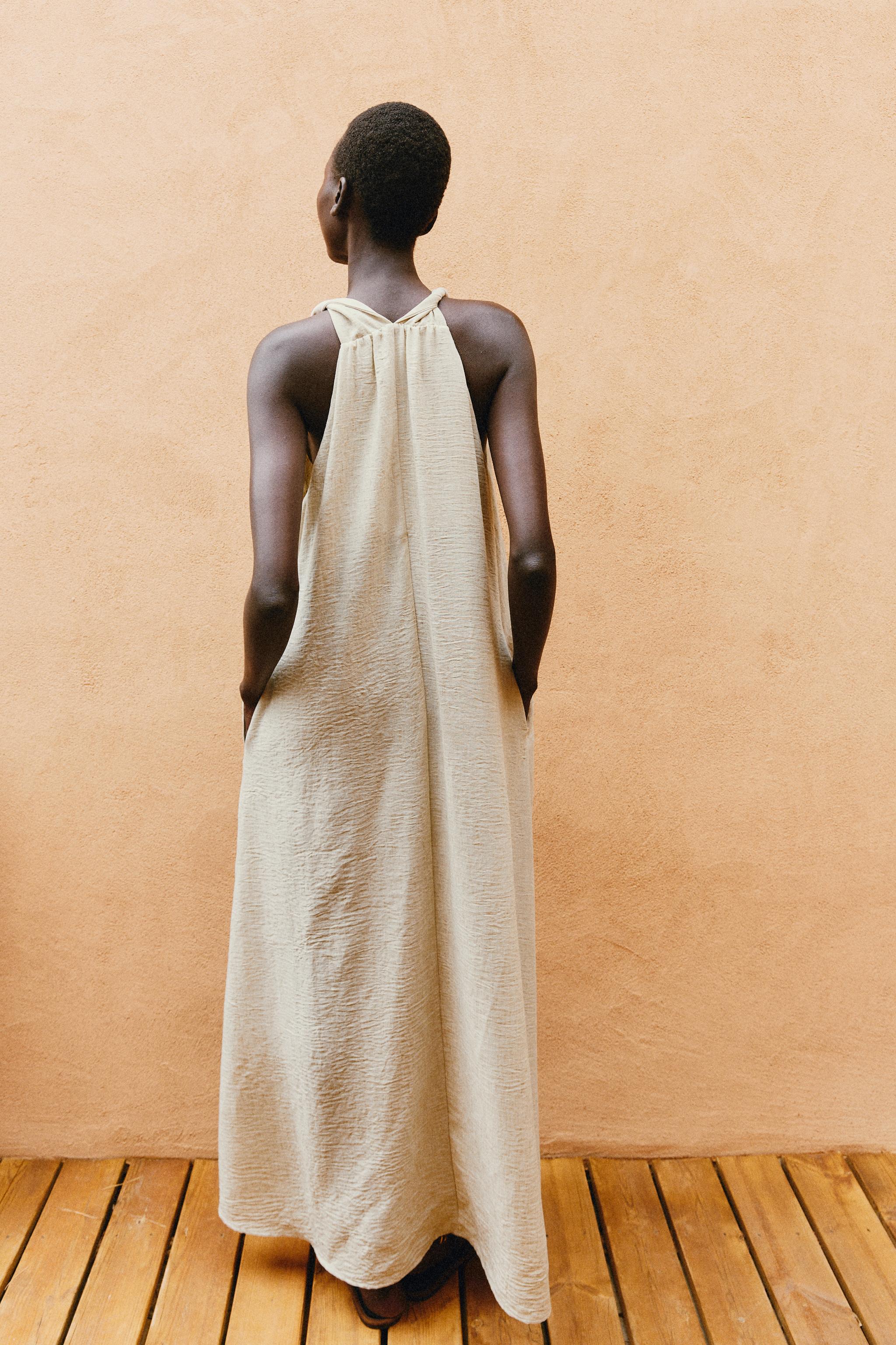 VOLUMINOUS RUSTIC MIDI DRESS