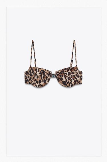TOP BIKINI AROS ESTAMPADO ANIMAL - Leopardo de Zara
