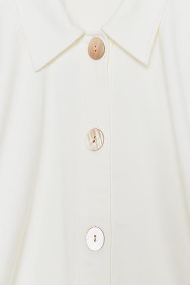 WIDE ARMHOLE SHIRT - Ecru by Zara - Image 7