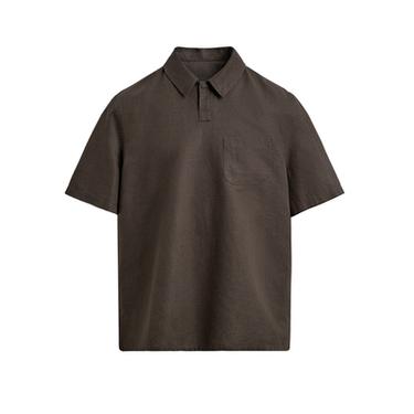 პოლო regular fit კანაფი - ბამბა - Zara-ს Brown