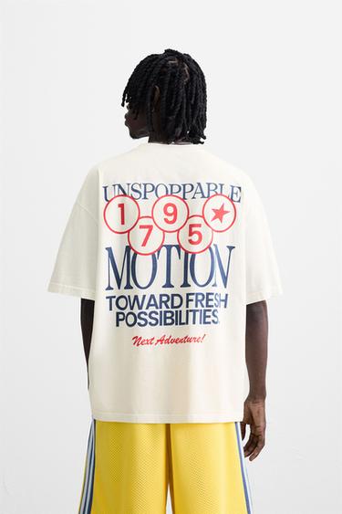 T-SHIRT À IMPRIMÉS COMBINÉS - Blanc de Zara - Image 2