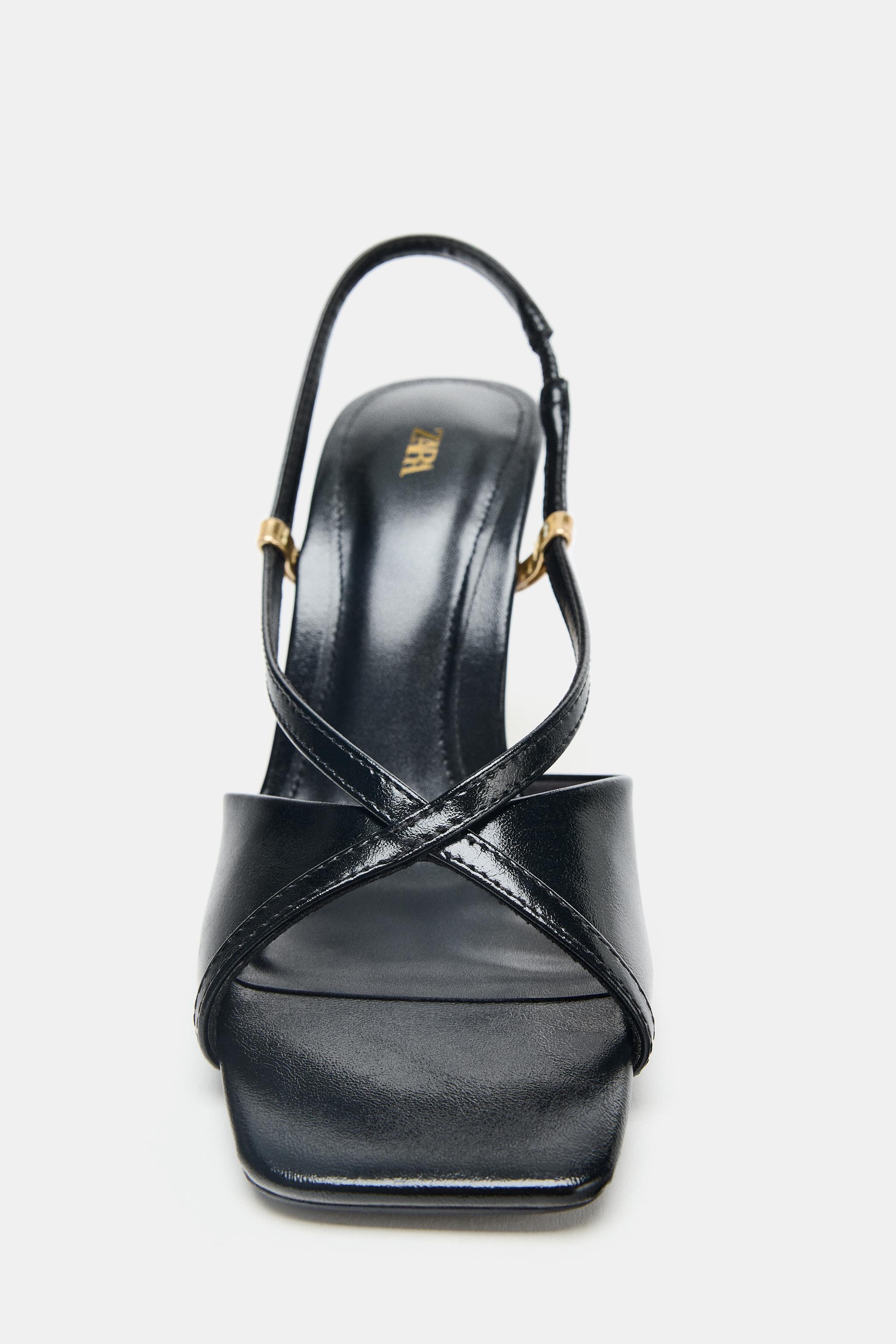 HEELED SANDALS WITH METALLIC DETAIL - Black | ZARA United States