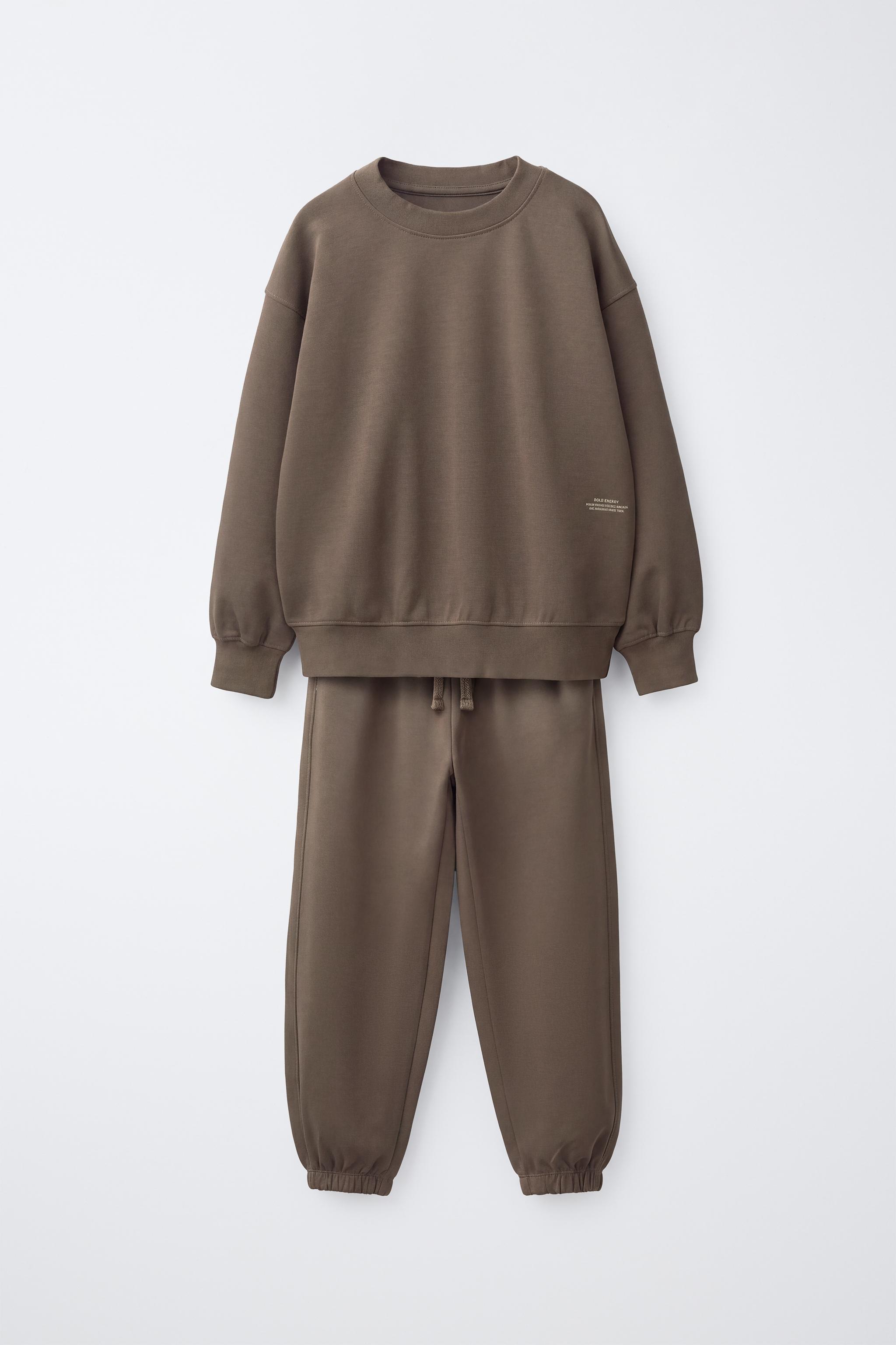 ENSEMBLE DE JOGGING AVEC SWEAT ET PANTALON INTERLOCK À INSCRIPTION