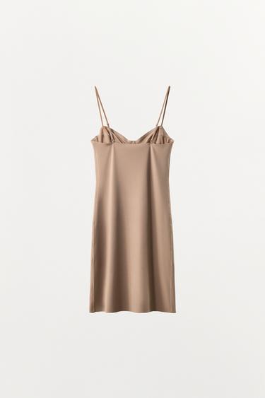 ROBE COURTE À ARCEAUX AVEC POLYAMIDE - rose poudré de Zara - Image 3