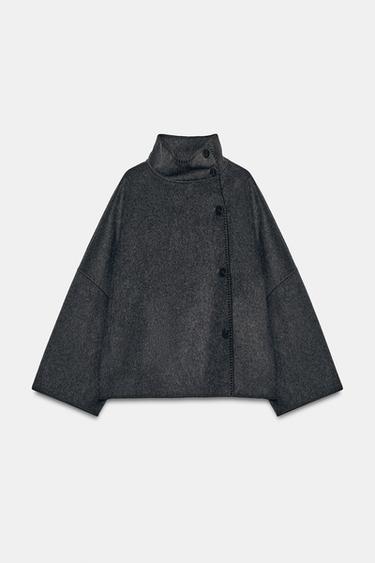 KURZE JACKE MIT WOLLE ZW COLLECTION - Dunkelgrau von Zara