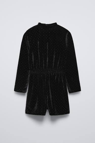 БАРХАТНЫЙ КОМБИНЕЗОН С БЛЕСТЯЩЕЙ НИТЬЮ — ЧЕРНЫЙ от Zara — изображение 0