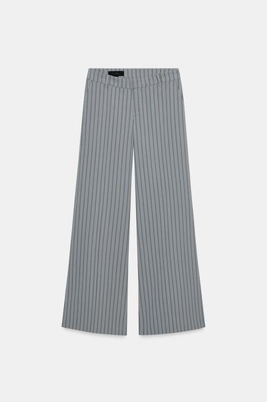 PINSTRIPED FLARE TROUSERS - Blue / Grey by Zara - Image 4