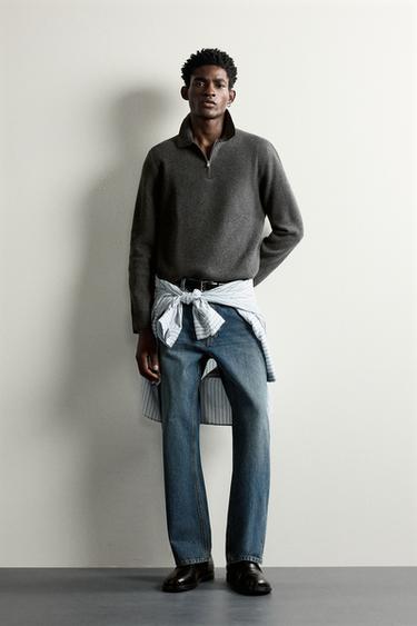 POLO PUNTO CREMALLERA - Gris vigoré de Zara - Imagen 0