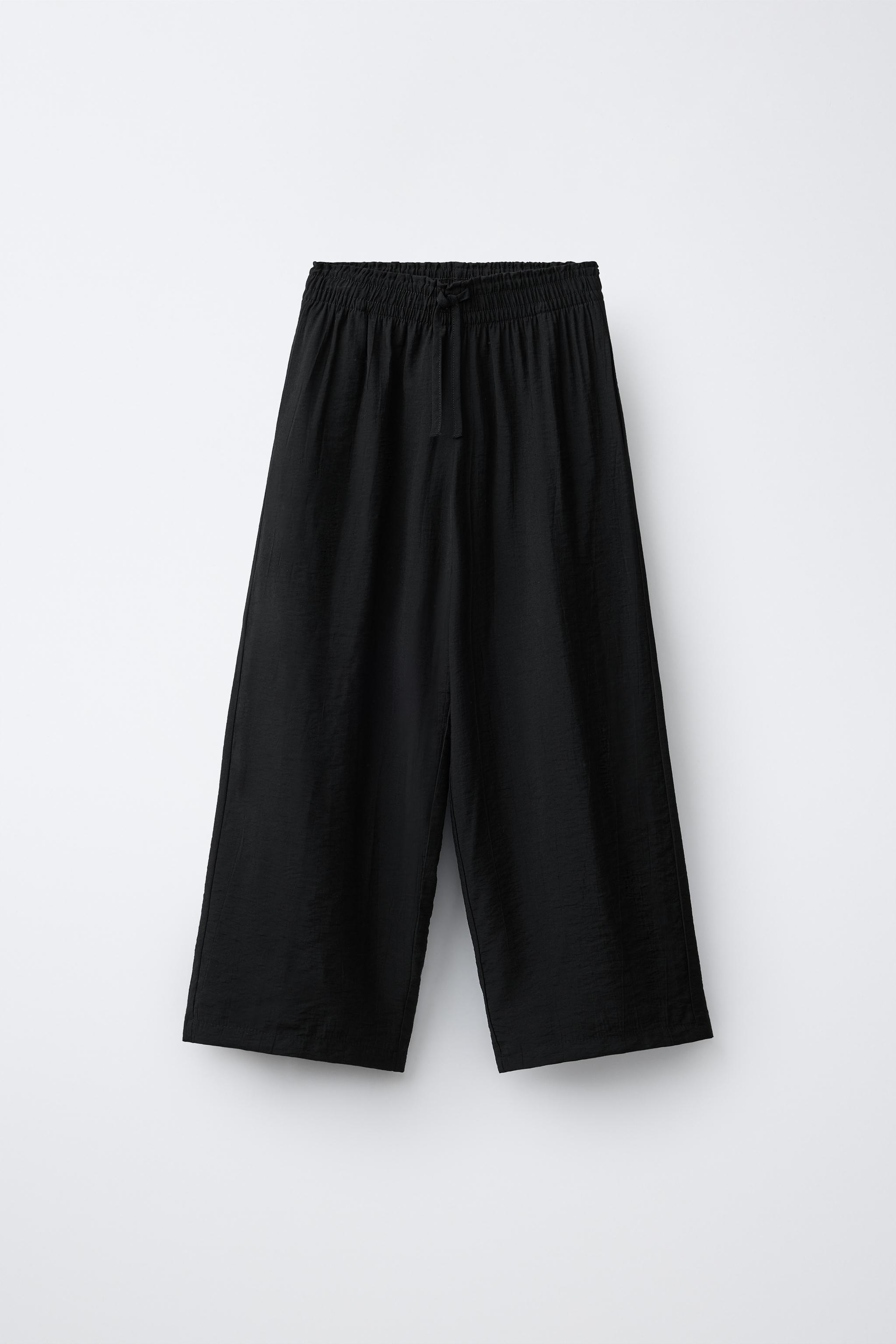 Детские брюки Zara WRINKLE LOOK WIDE LEG PANTS — фото 2