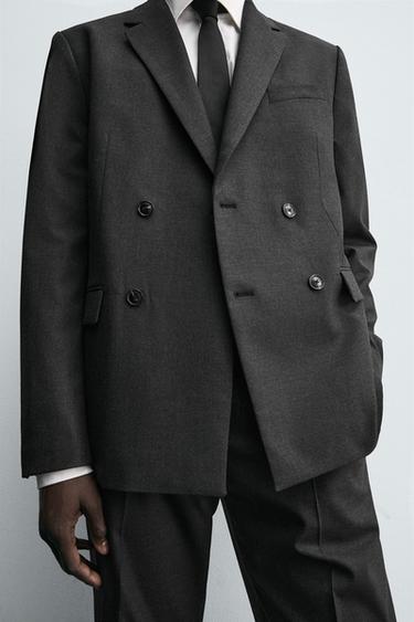 DOUBLE-BREASTED SUIT BLAZER - Anthracite Grey by Zara - Image 5