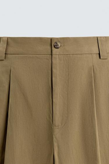 PANTALON BARREL FIT À PLIS - Beige de Zara - Image 7