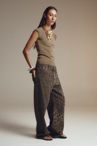 JEANS ZW COLLECTION ESTAMPADO ANIMAL - Leopardo de Zara - Imagen 0