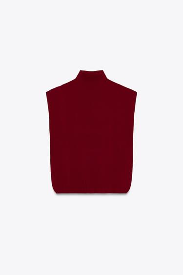 PLAIN KNIT TOP - Light maroon by Zara