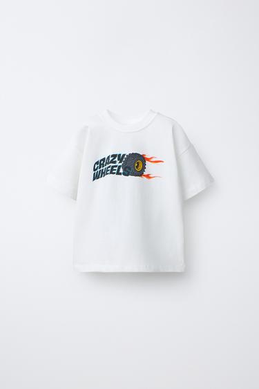 CAMISETA MONSTERS WHEELS © - Branco-marfim da Zara