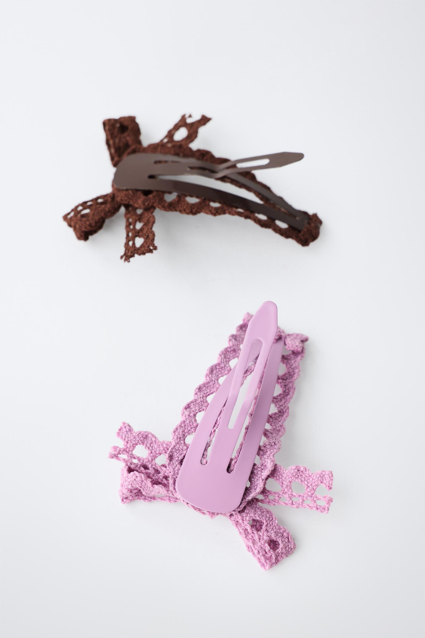 Детские аксессуары для волос Zara 4-PACK Lace Bow Hair Clips, цвет: Разноцветный — фото 3