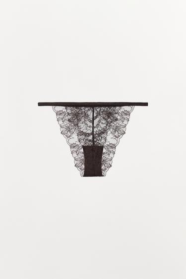 CULOTTE COMBINÉE DENTELLE - Marron foncé de Zara - Image 6